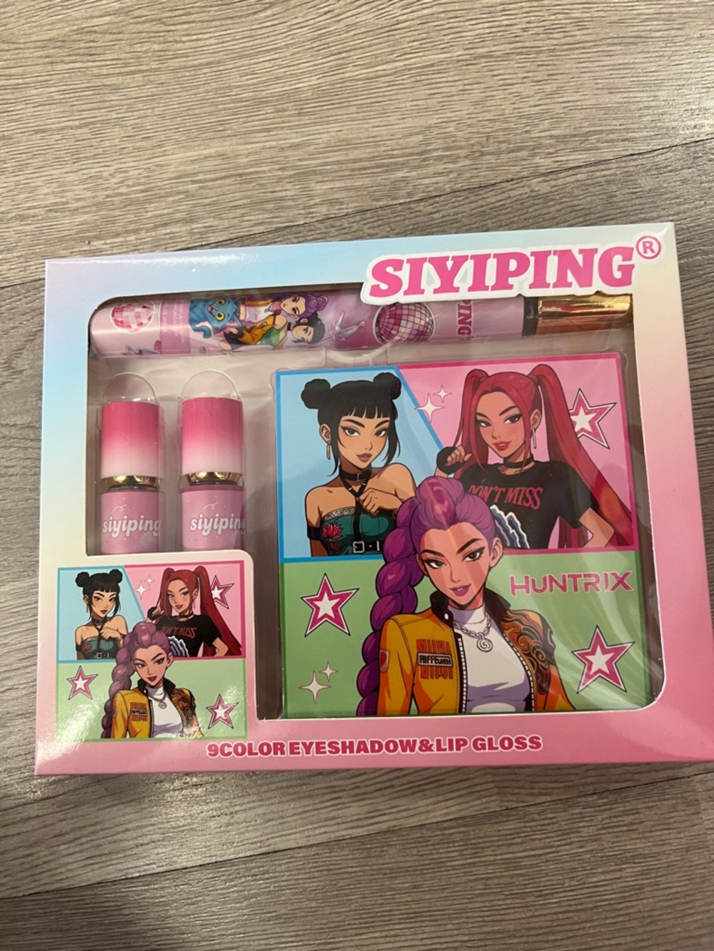 SIYIPING 9-Color Eyeshadow & Lip Gloss Set - Pink